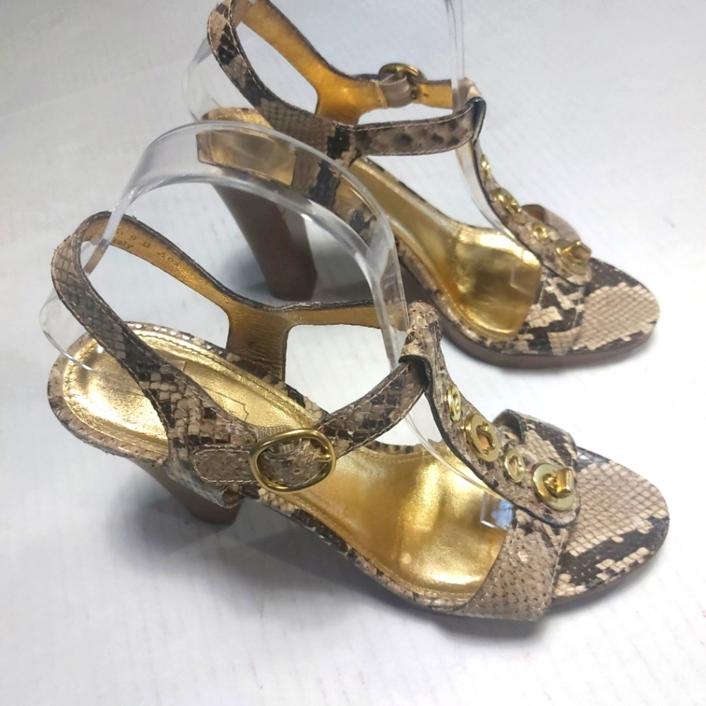 Coach Lala Women's Animal Snake Skin Printed High Heels Shoes Size 9